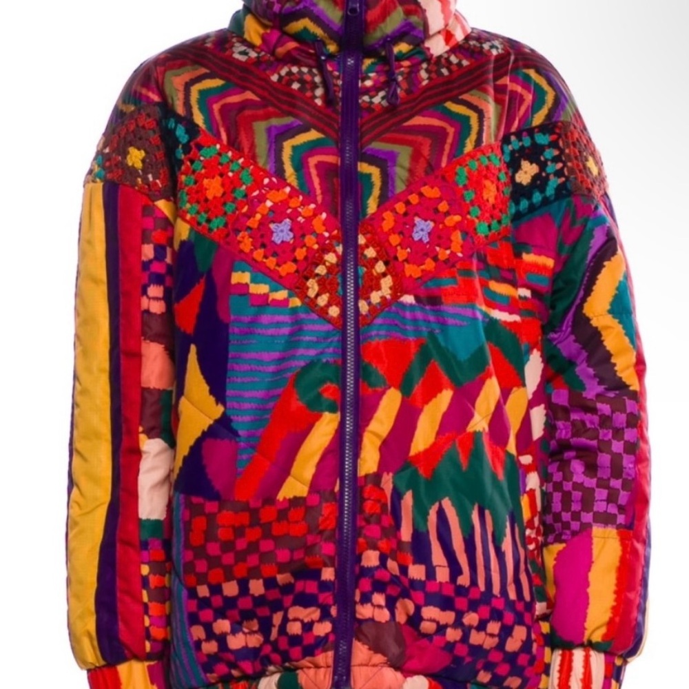 FARM Rio Multicolor Patchwork Quilted Jacket - image 4